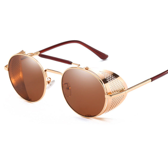 Steampunk Circle Lens Unisex Vintage Retro Style Punk Oculos De Sol